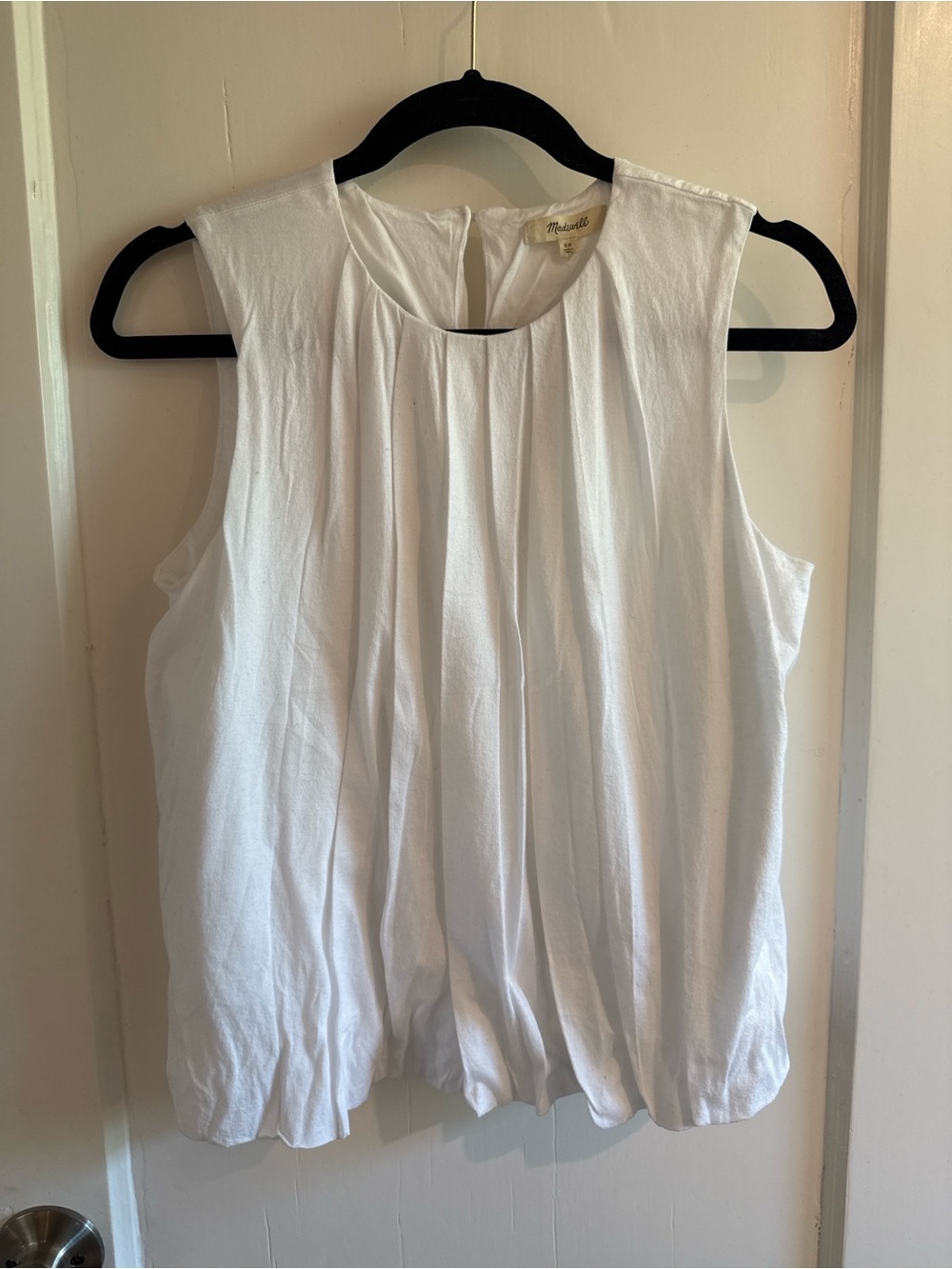 Madewell White Sleeveless Pleated Tank Top – NWT
